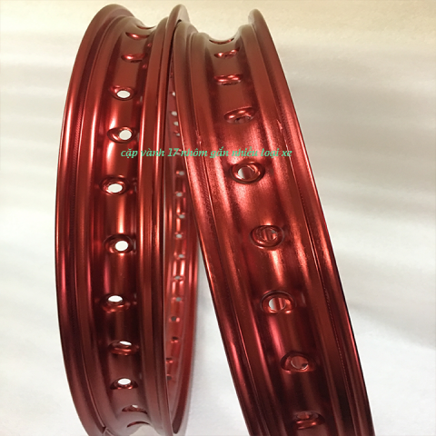 cặp vành nhôm cỡ 17 màu đỏ gắn nhiều loại xe |phụ tùng xe máy