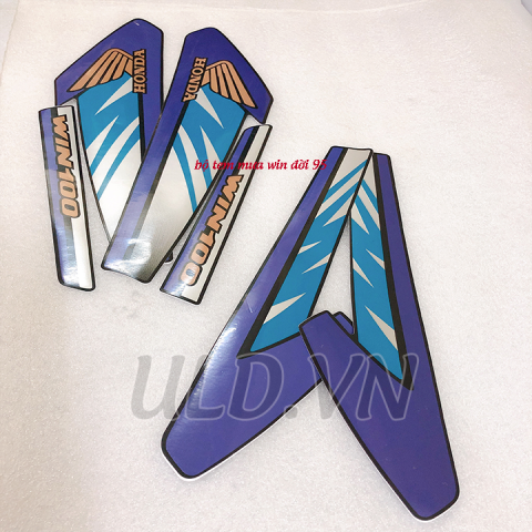 tem xanh thùng xăng cốp win đời 95 |tem dán trang trí xe gắn máy