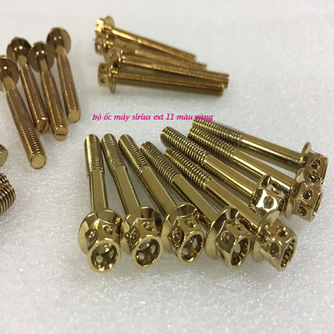 bộ ốc sirius ext 11 màu vàng cao cấp |ốc vít xe máy