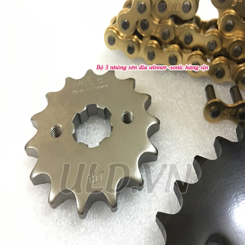 nhông sên đĩa màu vàng 9 li winner | phụ tùng xe máy
