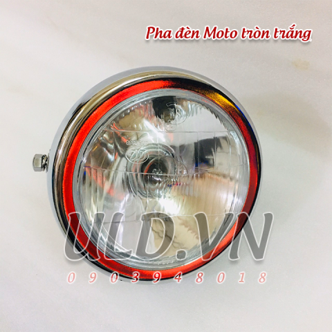 Pha đèn moto tròn trắng